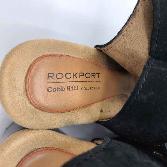 Rockport Cobb Hill Heels Black Suede Leather 7 Wide - Picture 15 of 15
